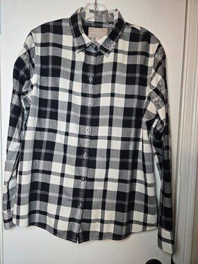 Banana Republic Soft Wash Plaid Shirt Size L 100% cotton
